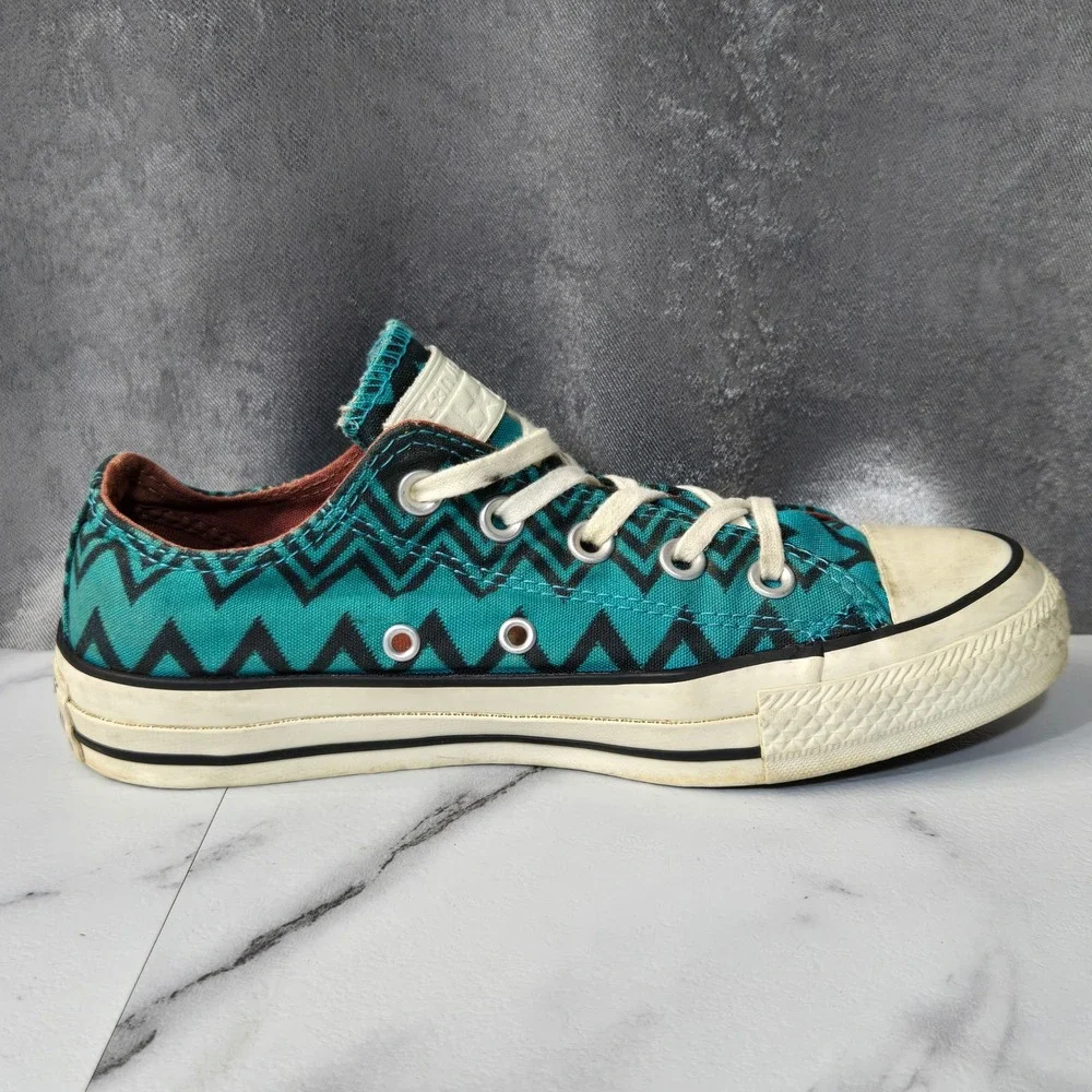 Converse Chuck Taylor All Star Missoni Sneakers Womens 6 Low Chevron Teal Black - Picture 2 of 12